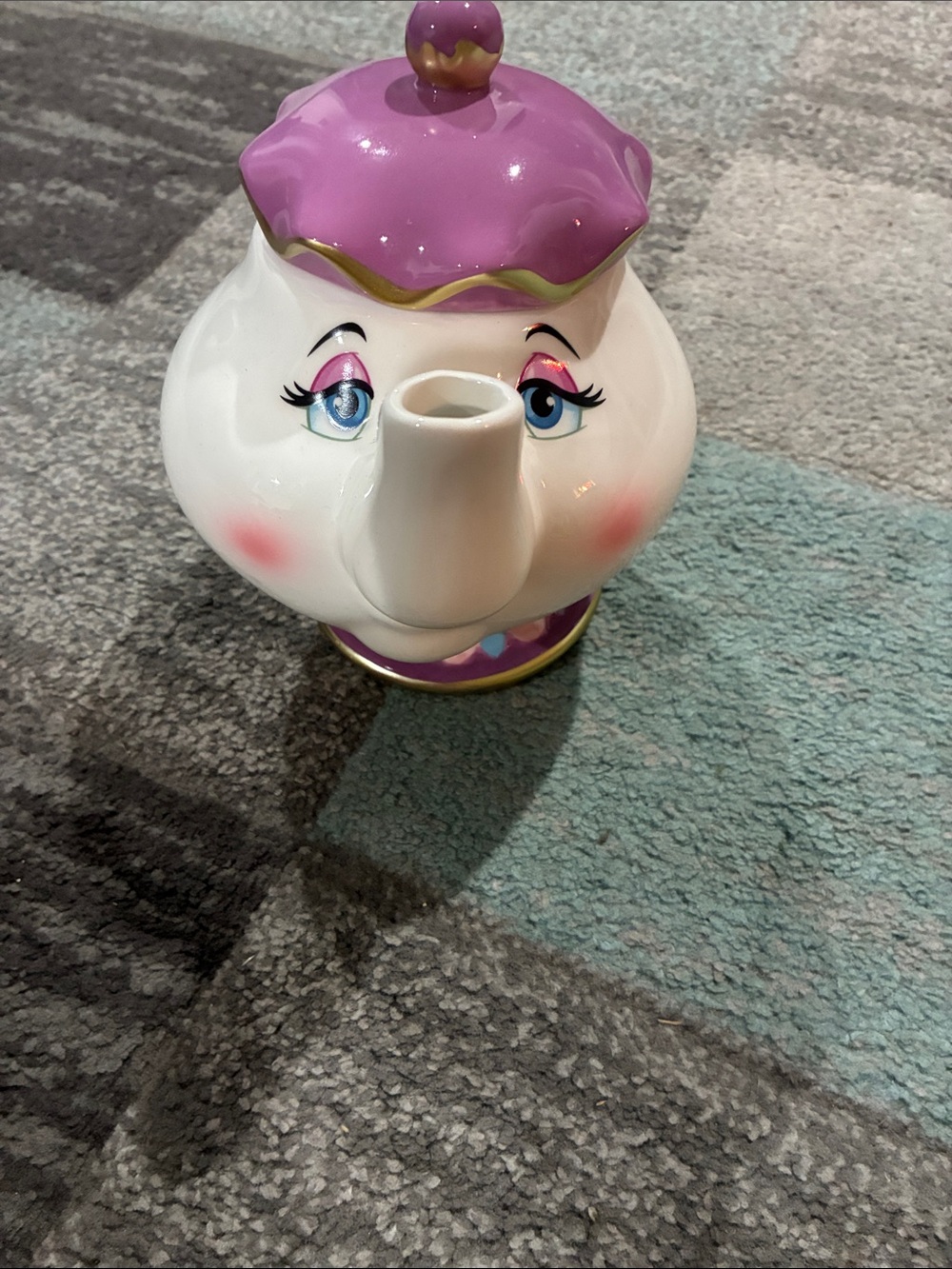 Pink and White Ceramic Teapot - Disney Mrs.Potts Beauty and the Beast